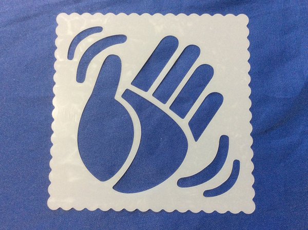 DD-TS1185-15, Malschablone , Stencil , Emoticon Hand 10 x 10 cm