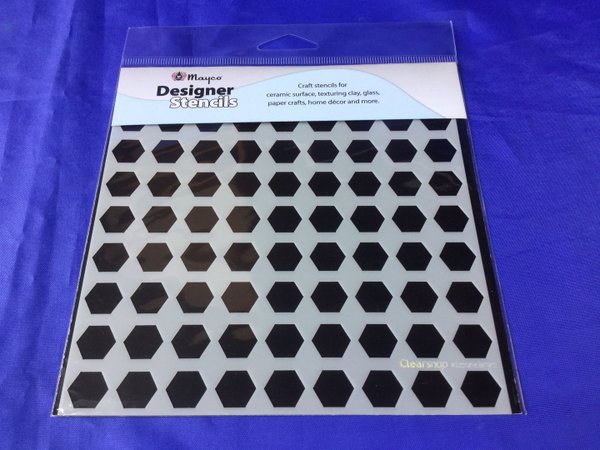 S4439, Mayco Malschablone Hexagons, Stencil Hexagons 15 x 15 cm