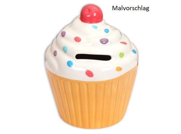 Cupcake Muffin Sparkasse incl. Stopfen Ø 9 cm, Höhe 11 cm